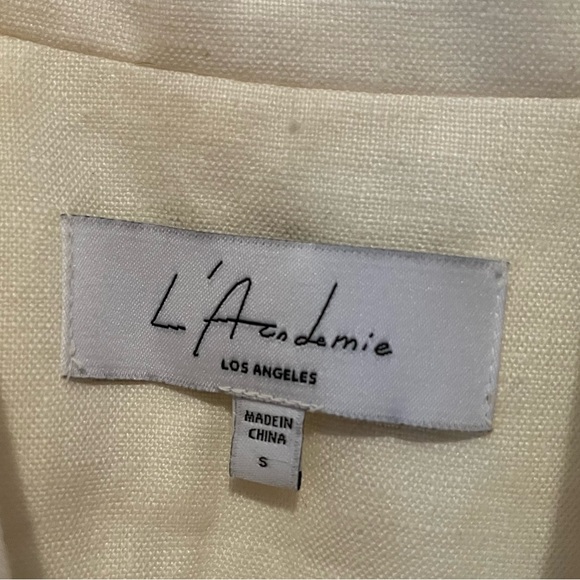 L'Academie Carinne Linen Vest Top in Creme Sz S - Picture 6 of 7